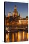 The Panorama of Dresden in Saxony with the River Elbe in the Foreground.-David Bank-Stretched Canvas