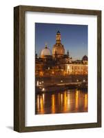 The Panorama of Dresden in Saxony with the River Elbe in the Foreground.-David Bank-Framed Photographic Print