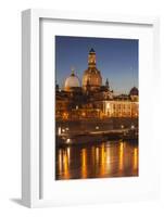 The Panorama of Dresden in Saxony with the River Elbe in the Foreground.-David Bank-Framed Photographic Print