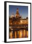 The Panorama of Dresden in Saxony with the River Elbe in the Foreground.-David Bank-Framed Photographic Print