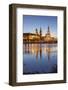 The Panorama of Dresden in Saxony with the River Elbe in the Foreground.-David Bank-Framed Photographic Print