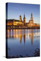 The Panorama of Dresden in Saxony with the River Elbe in the Foreground.-David Bank-Stretched Canvas