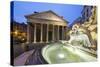 The Pantheon and Fountain at Night, Piazza Della Rotonda, Rome, Lazio, Italy-Stuart Black-Stretched Canvas