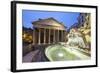 The Pantheon and Fountain at Night, Piazza Della Rotonda, Rome, Lazio, Italy-Stuart Black-Framed Photographic Print