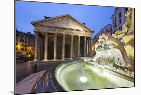 The Pantheon and Fountain at Night, Piazza Della Rotonda, Rome, Lazio, Italy-Stuart Black-Mounted Photographic Print