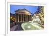 The Pantheon and Fountain at Night, Piazza Della Rotonda, Rome, Lazio, Italy-Stuart Black-Framed Photographic Print