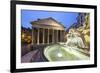 The Pantheon and Fountain at Night, Piazza Della Rotonda, Rome, Lazio, Italy-Stuart Black-Framed Photographic Print