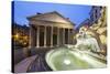 The Pantheon and Fountain at Night, Piazza Della Rotonda, Rome, Lazio, Italy-Stuart Black-Stretched Canvas