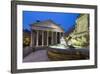The Pantheon and Fountain at Night, Piazza Della Rotonda, Rome, Lazio, Italy-Stuart Black-Framed Photographic Print