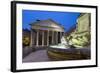 The Pantheon and Fountain at Night, Piazza Della Rotonda, Rome, Lazio, Italy-Stuart Black-Framed Photographic Print