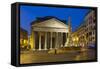 The Pantheon and Piazza Della Rotonda at Night, Rome, Lazio, Italy-Stuart Black-Framed Stretched Canvas