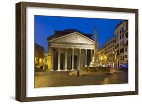 The Pantheon and Piazza Della Rotonda at Night, Rome, Lazio, Italy-Stuart Black-Framed Photographic Print