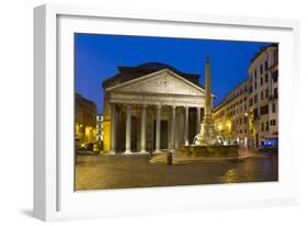 The Pantheon and Piazza Della Rotonda at Night, Rome, Lazio, Italy-Stuart Black-Framed Photographic Print