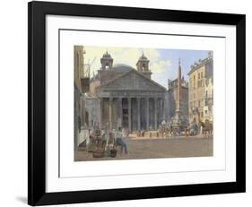 The Pantheon and the Piazza della Rotonda in Rome-Jakob Alt-Framed Premium Giclee Print