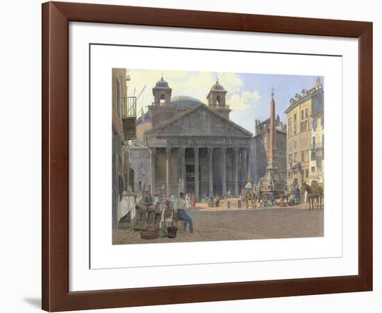 The Pantheon and the Piazza della Rotonda in Rome-Jakob Alt-Framed Premium Giclee Print