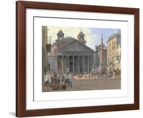 The Pantheon and the Piazza della Rotonda in Rome-Jakob Alt-Framed Premium Giclee Print