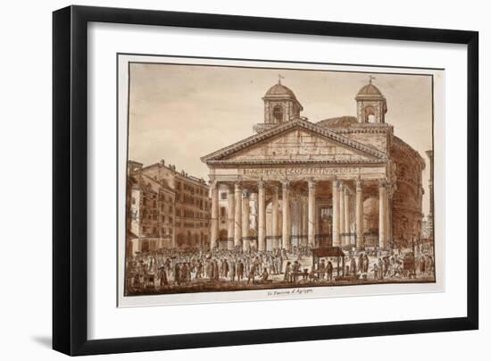 The Pantheon of Agrippa, 1833-Agostino Tofanelli-Framed Giclee Print