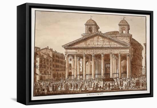 The Pantheon of Agrippa, 1833-Agostino Tofanelli-Framed Stretched Canvas