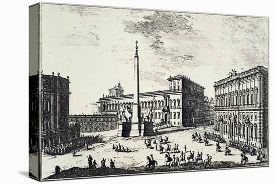 The Papal Palace on Quirinale Hill-Giuseppe Vasi-Stretched Canvas