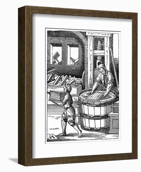 The Paper Maker, 16th Century-Jost Amman-Framed Giclee Print