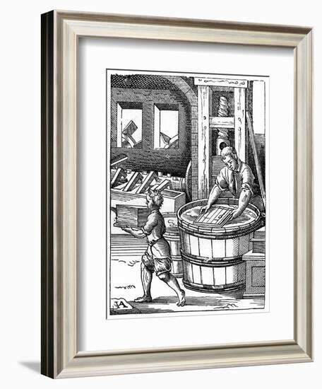 The Paper Maker, 16th Century-Jost Amman-Framed Giclee Print