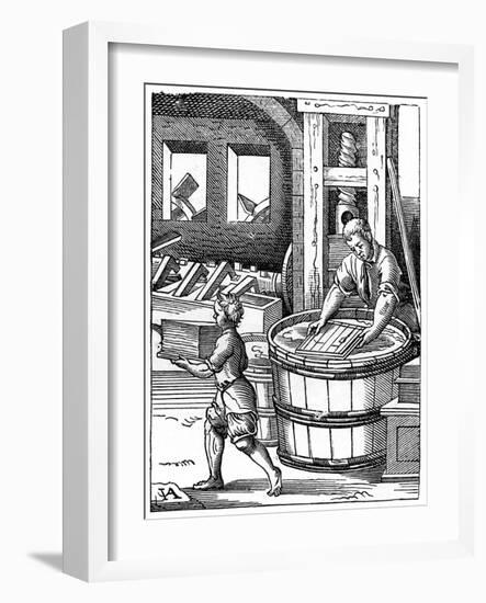 The Paper Maker, 16th Century-Jost Amman-Framed Giclee Print