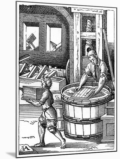 The Paper Maker, 16th Century-Jost Amman-Mounted Giclee Print