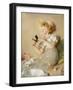 The Papercutting, 1890 (Pastel on Paper)-August Mandlick-Framed Giclee Print