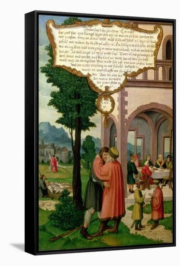 The Parable of the Prodigal Son, Section from the Mompelgarter Altarpiece-Matthias Gerung-Framed Stretched Canvas