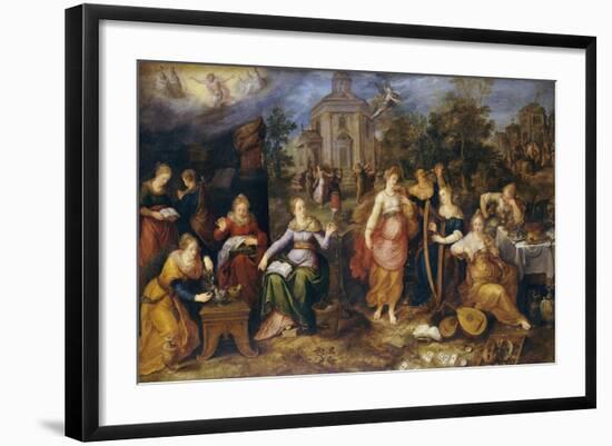 The Parable of the Wise and Foolish Virgins, 1616-Frans Francken the Younger-Framed Giclee Print