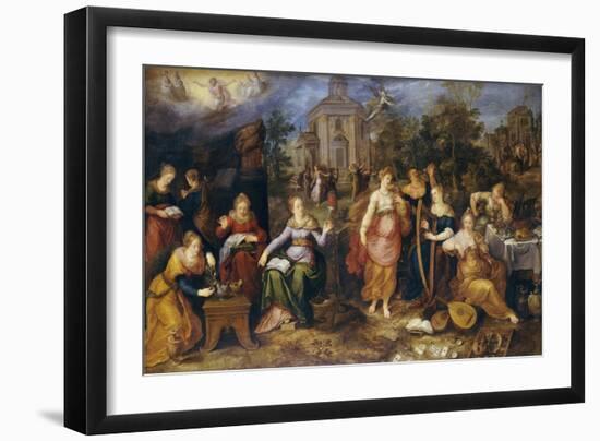 The Parable of the Wise and Foolish Virgins, 1616-Frans Francken the Younger-Framed Giclee Print