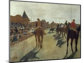 The Parade, also known as Race Horses in Front of the Tribunes, Ca. 1866-68-Edgar Degas-Mounted Art Print