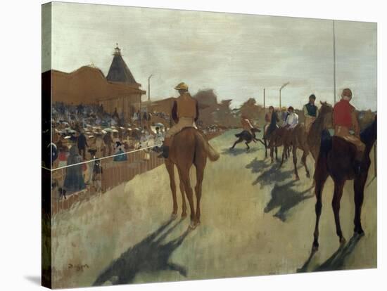 The Parade, also known as Race Horses in Front of the Tribunes, Ca. 1866-68-Edgar Degas-Stretched Canvas