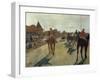 The Parade, also known as Race Horses in Front of the Tribunes, Ca. 1866-68-Edgar Degas-Framed Art Print