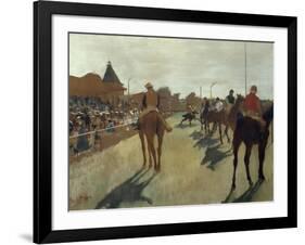 The Parade, also known as Race Horses in Front of the Tribunes, Ca. 1866-68-Edgar Degas-Framed Art Print