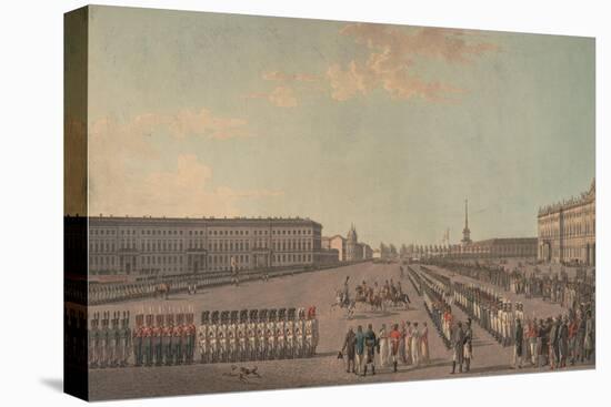 The Parade in Front of the Winter Palace in St. Petersburg, 1799-null-Stretched Canvas