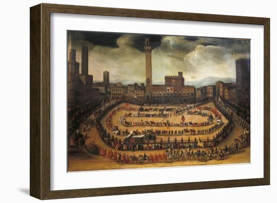 The Parade of the Contrade in Piazza Del Campo in Siena-Virginio Livraghi-Framed Giclee Print