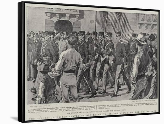 The Parade of United States Troops in Malta on their Way to the Philippines-Frank Dadd-Framed Stretched Canvas