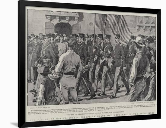 The Parade of United States Troops in Malta on their Way to the Philippines-Frank Dadd-Framed Giclee Print