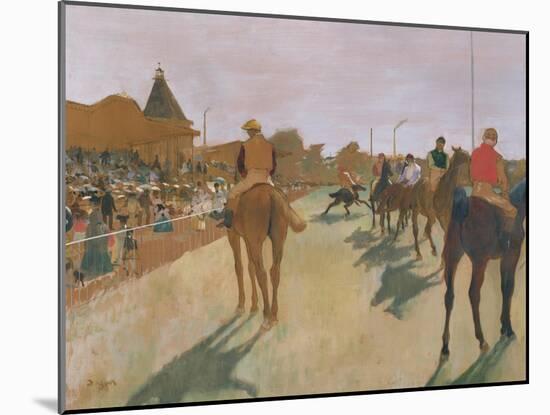 The Parade, or Race Horses in Front of the Stands, circa 1866-68-Edgar Degas-Mounted Giclee Print