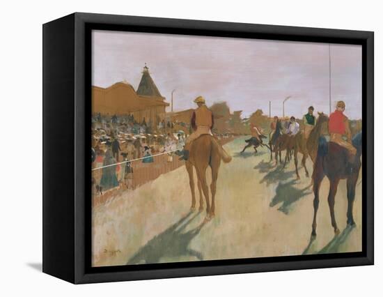 The Parade, or Race Horses in Front of the Stands, circa 1866-68-Edgar Degas-Framed Stretched Canvas