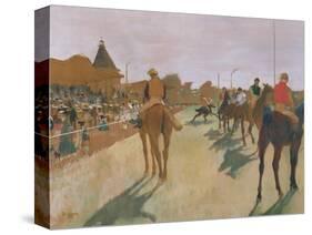The Parade, or Race Horses in Front of the Stands, circa 1866-68-Edgar Degas-Stretched Canvas