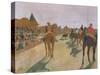The Parade, or Race Horses in Front of the Stands, circa 1866-68-Edgar Degas-Stretched Canvas
