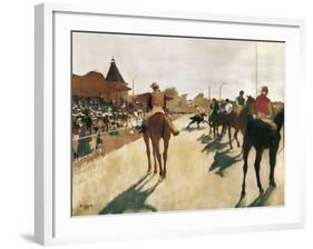 The Parade, or Race Horses in Front of the Stands-Edgar Degas-Framed Art Print