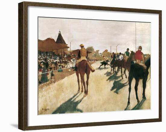 The Parade, or Race Horses in Front of the Stands-Edgar Degas-Framed Art Print