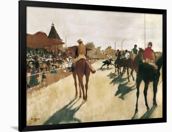 The Parade, or Race Horses in Front of the Stands-Edgar Degas-Framed Art Print