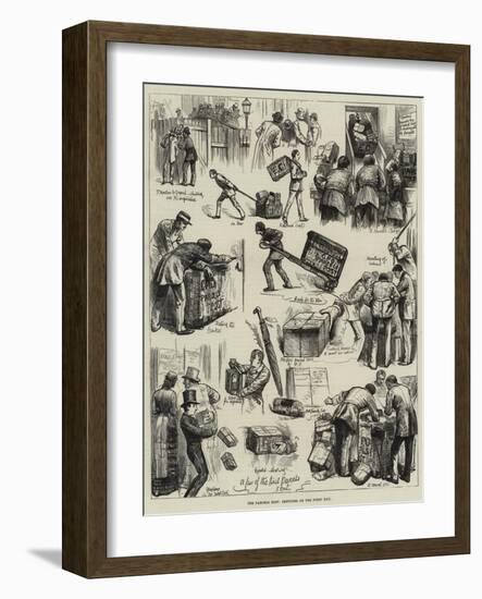 The Parcels Post, Sketches on the First Day-null-Framed Giclee Print