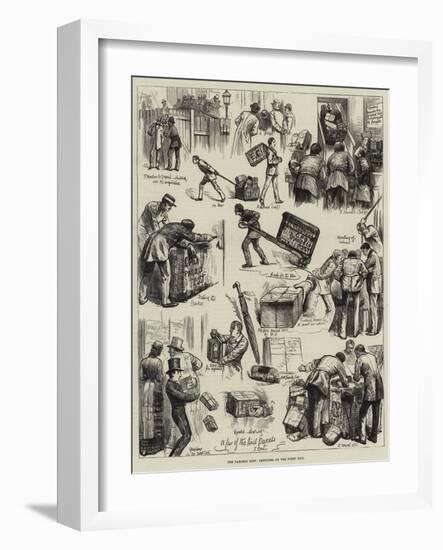 The Parcels Post, Sketches on the First Day-null-Framed Giclee Print