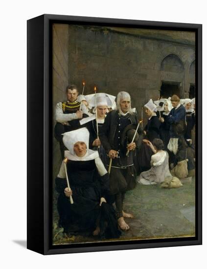 The Pardon in Brittany, 1886-Pascal Adolphe Jean Dagnan-Bouveret-Framed Stretched Canvas