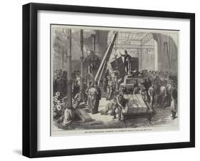 The Paris International Exhibition, the Locomotive Crane at Work-null-Framed Giclee Print